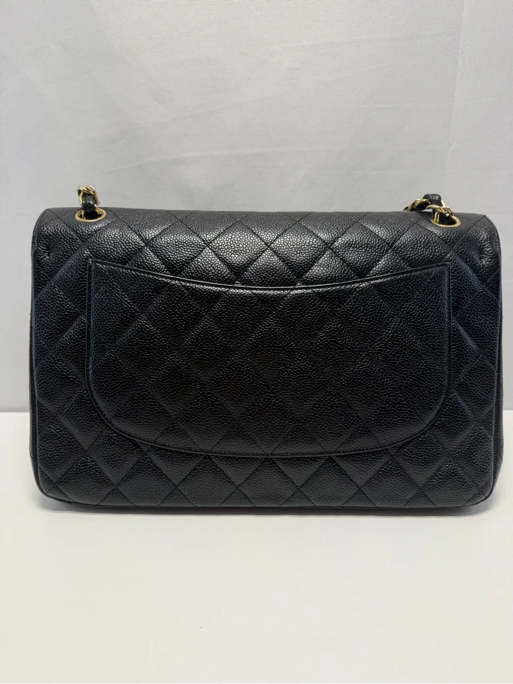 CHANEL Caviar Quilted Jumbo Single Flap Black